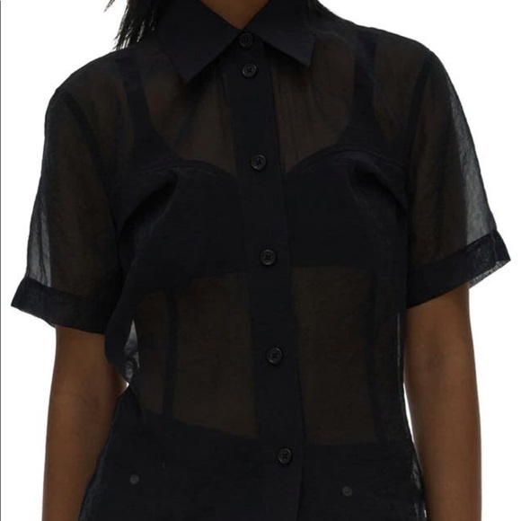 NWT HELMUT LANG SHEER SS BUTTON UP XS - Picture 5 of 8